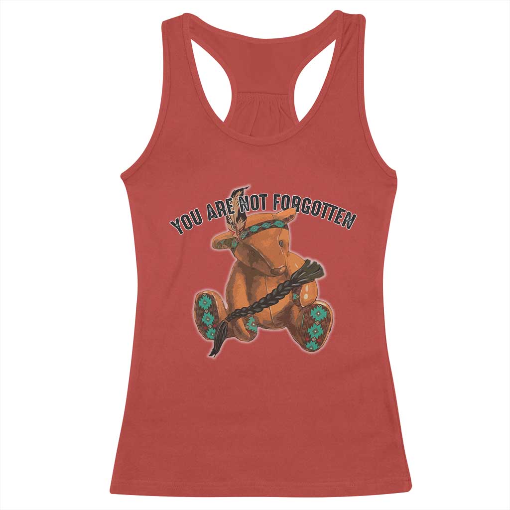 Orange Shirt Day Memorial Bear Racerback Tank Top You Are Not Forgotten Stolen Children Tribute - Wonder Print Shop
