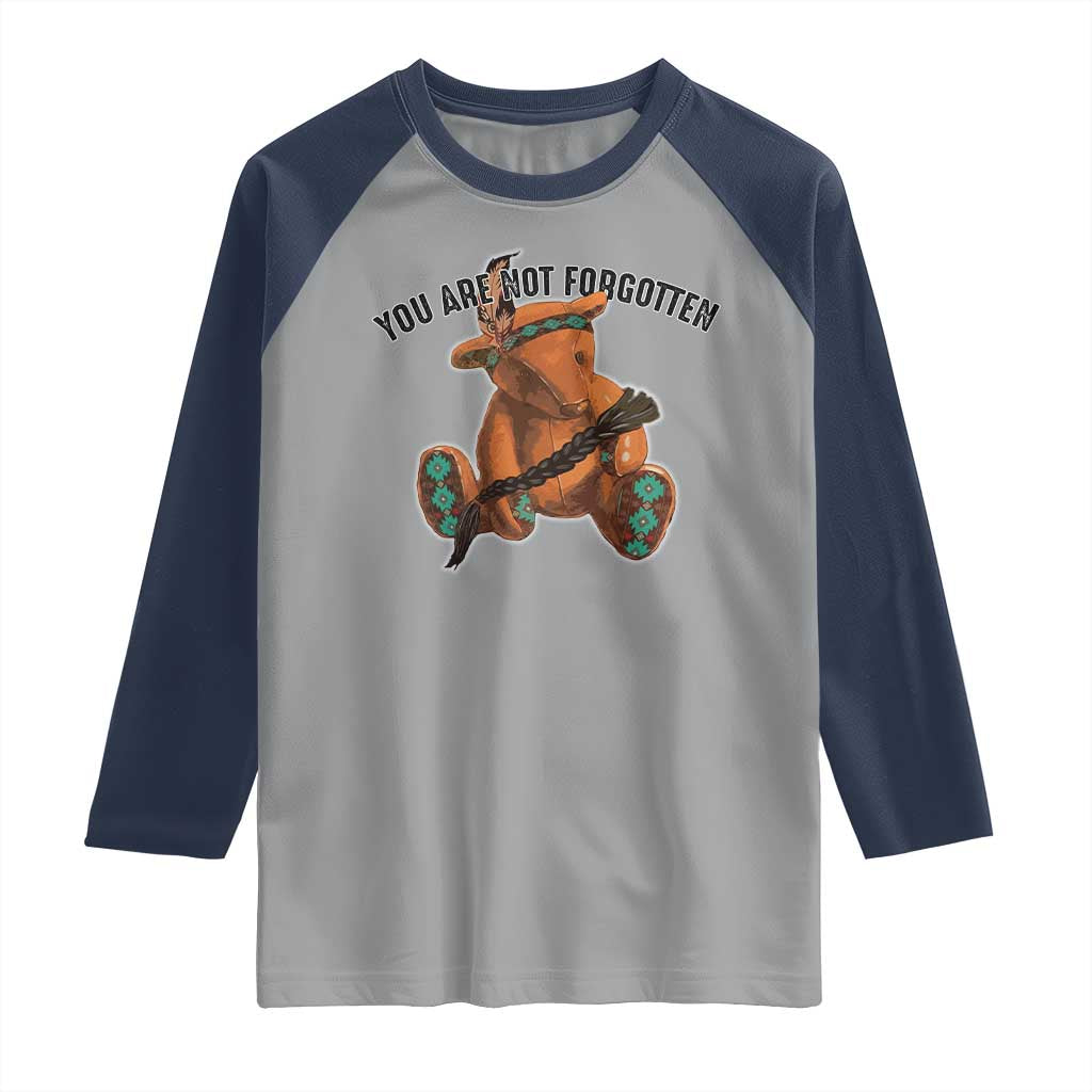 Orange Shirt Day Memorial Bear Raglan Shirt You Are Not Forgotten Stolen Children Tribute - Wonder Print Shop