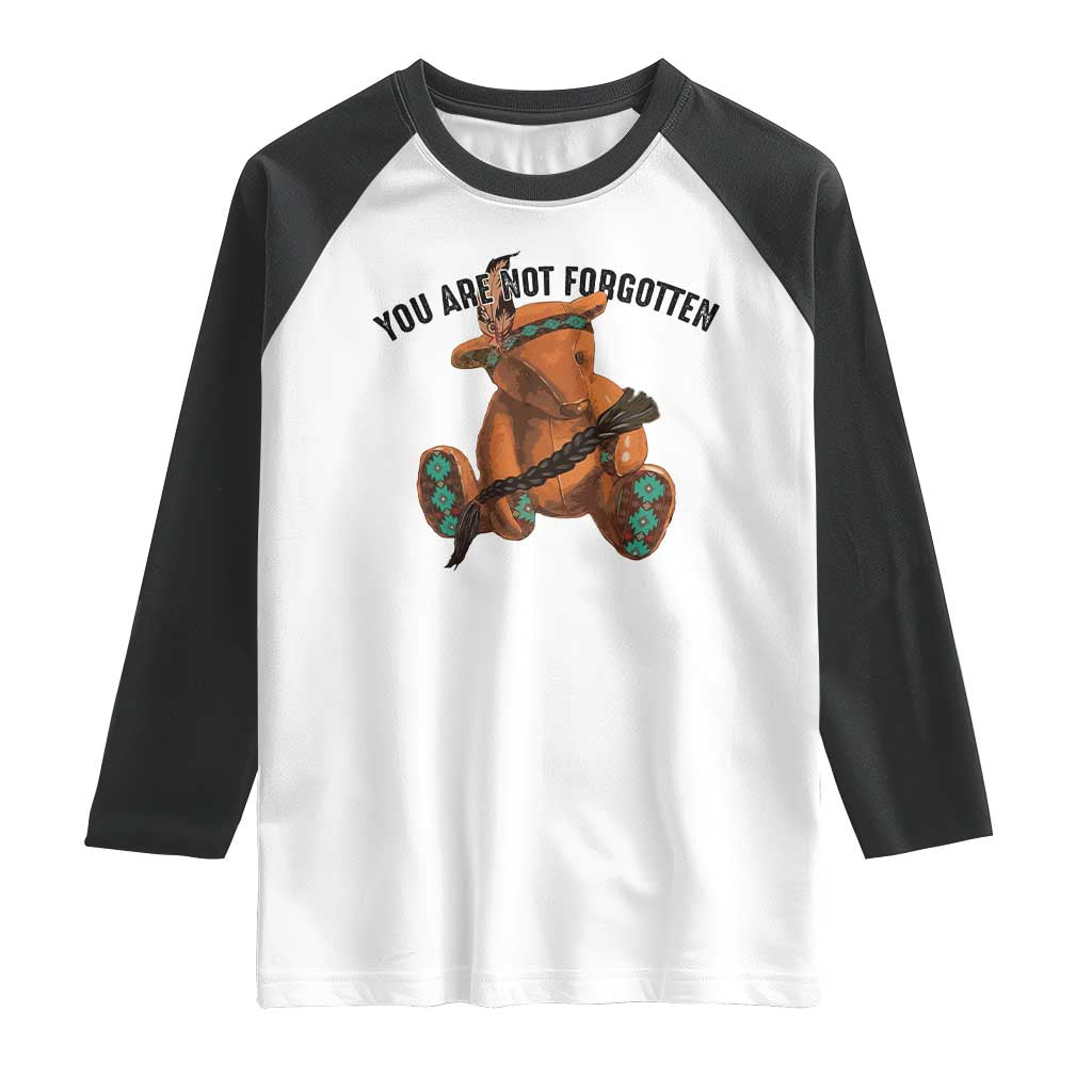 Orange Shirt Day Memorial Bear Raglan Shirt You Are Not Forgotten Stolen Children Tribute - Wonder Print Shop
