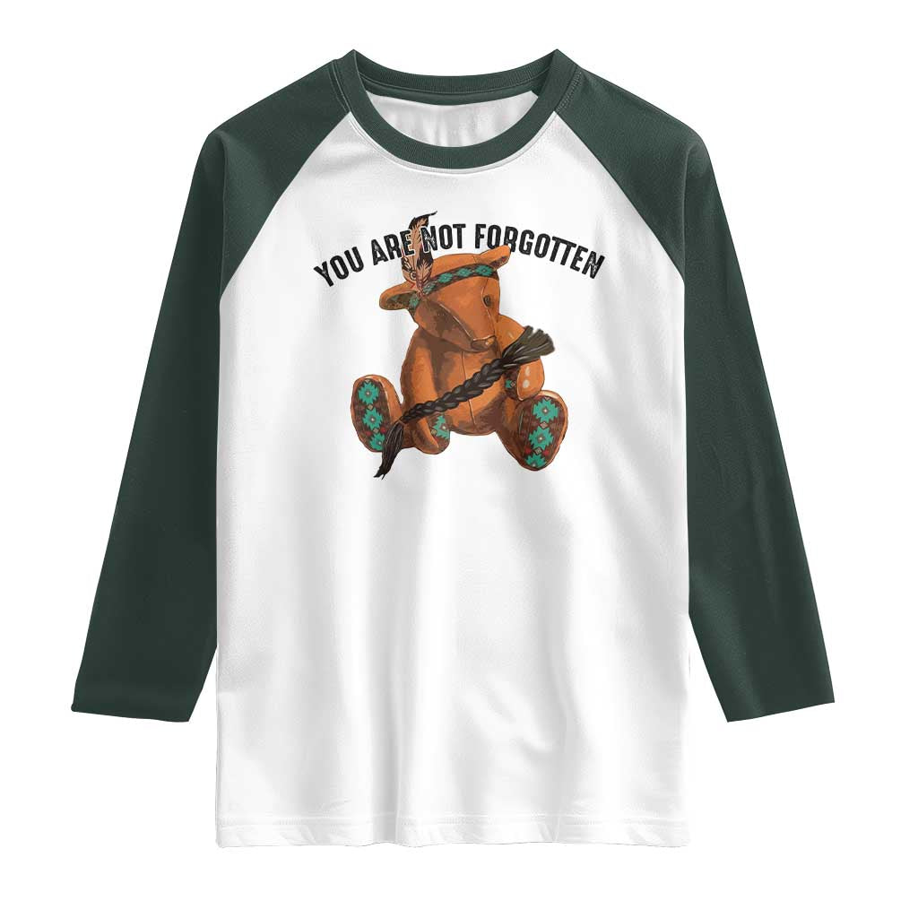 Orange Shirt Day Memorial Bear Raglan Shirt You Are Not Forgotten Stolen Children Tribute - Wonder Print Shop