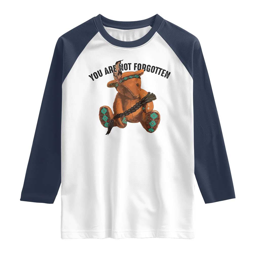 Orange Shirt Day Memorial Bear Raglan Shirt You Are Not Forgotten Stolen Children Tribute - Wonder Print Shop