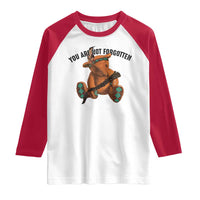 Orange Shirt Day Memorial Bear Raglan Shirt You Are Not Forgotten Stolen Children Tribute - Wonder Print Shop