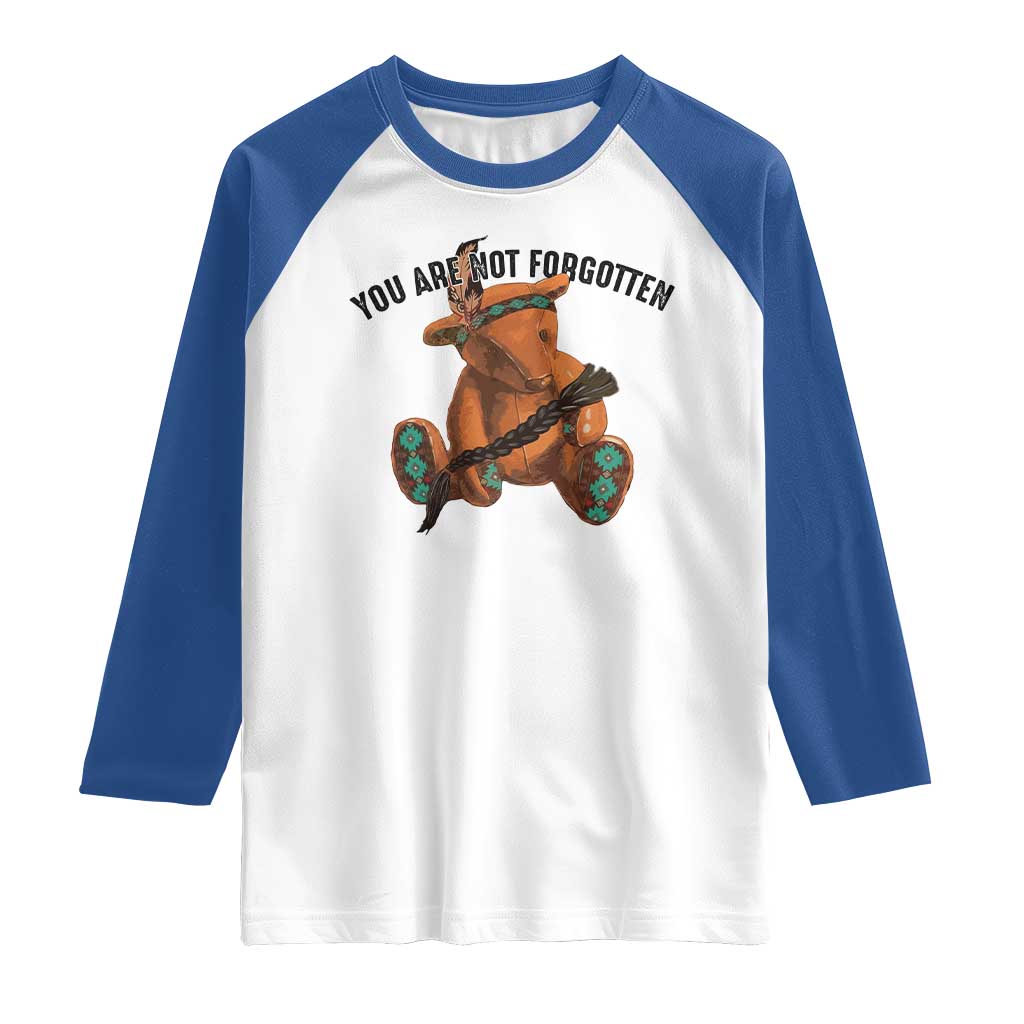 Orange Shirt Day Memorial Bear Raglan Shirt You Are Not Forgotten Stolen Children Tribute - Wonder Print Shop