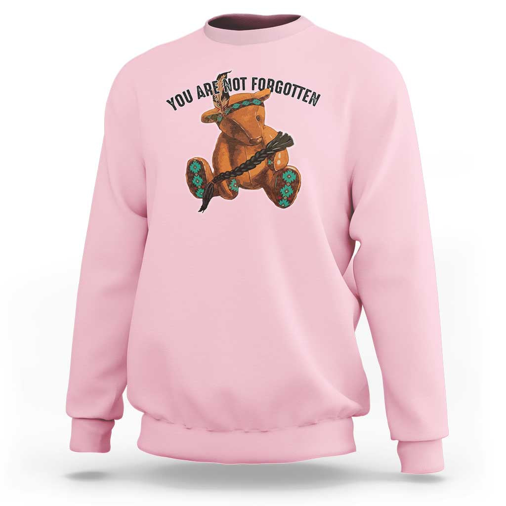 Orange Shirt Day Memorial Bear Sweatshirt You Are Not Forgotten Stolen Children Tribute - Wonder Print Shop