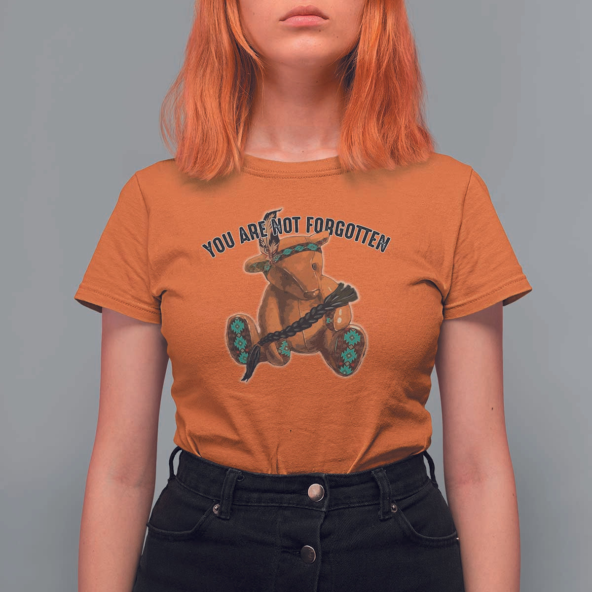Orange Shirt Day Memorial Bear T Shirt For Women You Are Not Forgotten Stolen Children Tribute - Wonder Print Shop