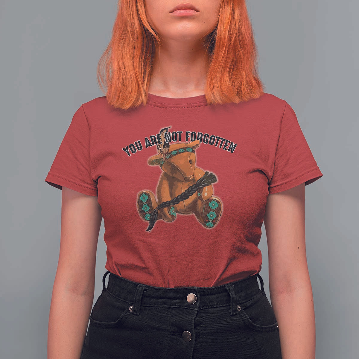 Orange Shirt Day Memorial Bear T Shirt For Women You Are Not Forgotten Stolen Children Tribute - Wonder Print Shop