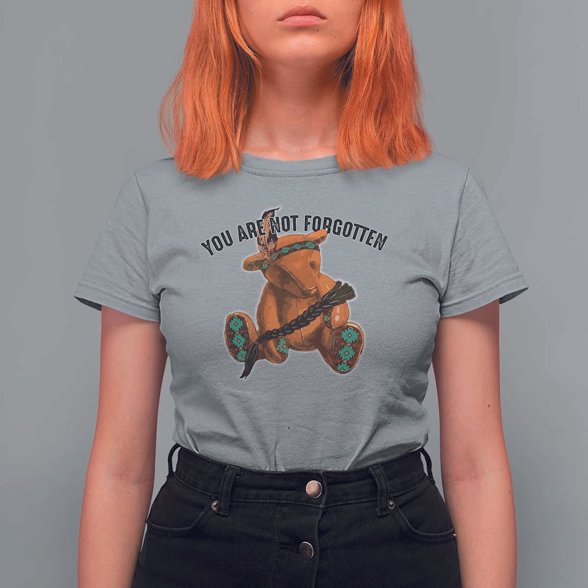 Orange Shirt Day Memorial Bear T Shirt For Women You Are Not Forgotten Stolen Children Tribute - Wonder Print Shop