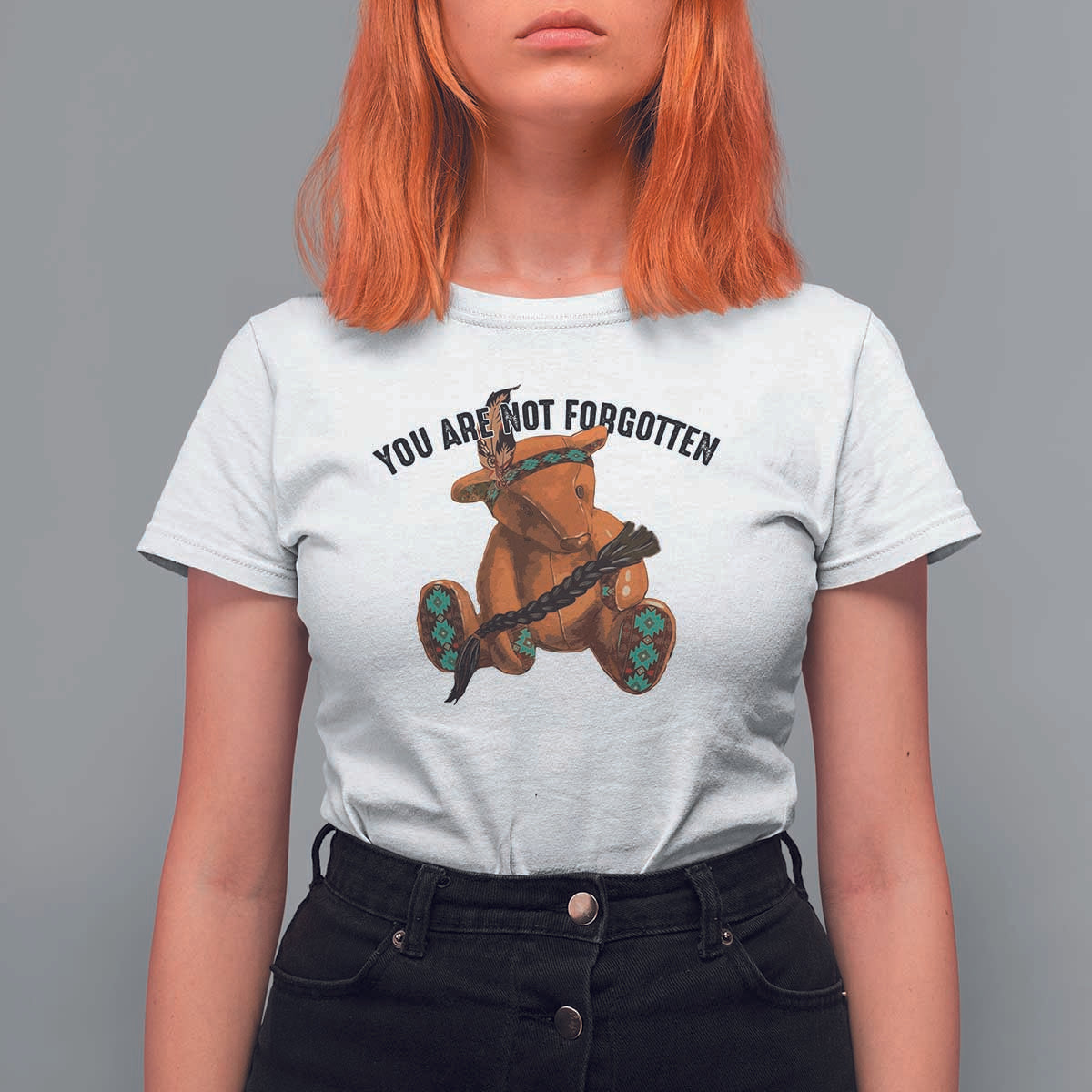 Orange Shirt Day Memorial Bear T Shirt For Women You Are Not Forgotten Stolen Children Tribute - Wonder Print Shop