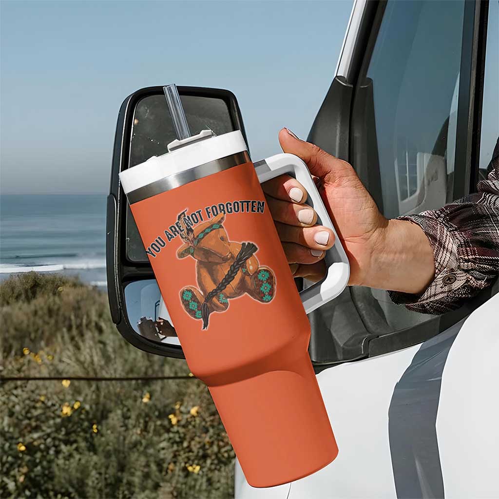 Orange Shirt Day Memorial Bear Tumbler With Handle You Are Not Forgotten Stolen Children Tribute - Wonder Print Shop