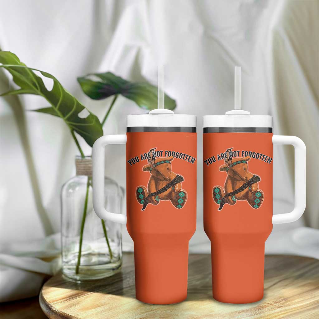 Orange Shirt Day Memorial Bear Tumbler With Handle You Are Not Forgotten Stolen Children Tribute - Wonder Print Shop
