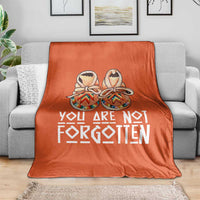 Orange Shirt Day Memorial Moccasins Throw Blanket You Are Not Forgotten Indigenous Remembrance for Stolen Children - Wonder Print Shop