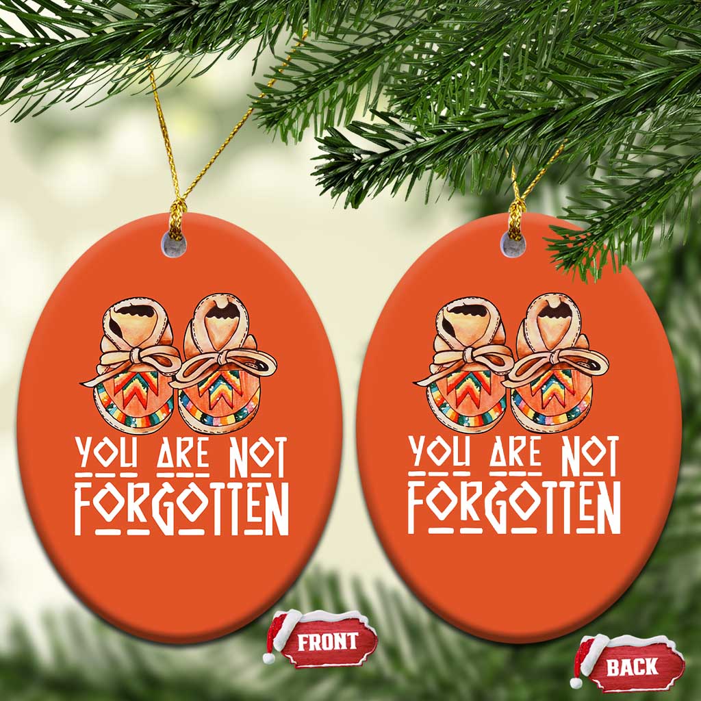 Orange Shirt Day Memorial Moccasins Christmas Ceramic Ornament You Are Not Forgotten Indigenous Remembrance for Stolen Children - Wonder Print Shop