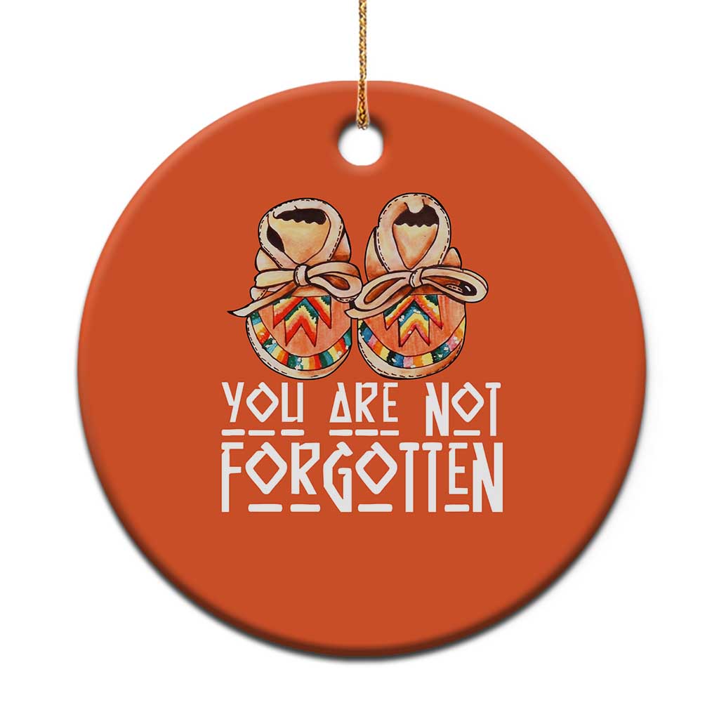 Orange Shirt Day Memorial Moccasins Christmas Ceramic Ornament You Are Not Forgotten Indigenous Remembrance for Stolen Children - Wonder Print Shop