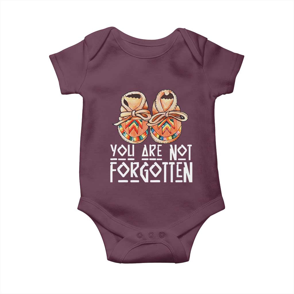 Orange Shirt Day Memorial Moccasins Baby Onesie You Are Not Forgotten Indigenous Remembrance for Stolen Children - Wonder Print Shop