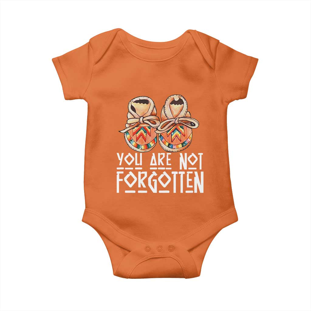 Orange Shirt Day Memorial Moccasins Baby Onesie You Are Not Forgotten Indigenous Remembrance for Stolen Children - Wonder Print Shop
