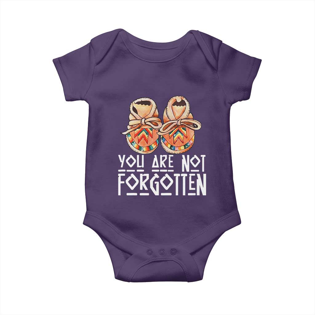 Orange Shirt Day Memorial Moccasins Baby Onesie You Are Not Forgotten Indigenous Remembrance for Stolen Children - Wonder Print Shop