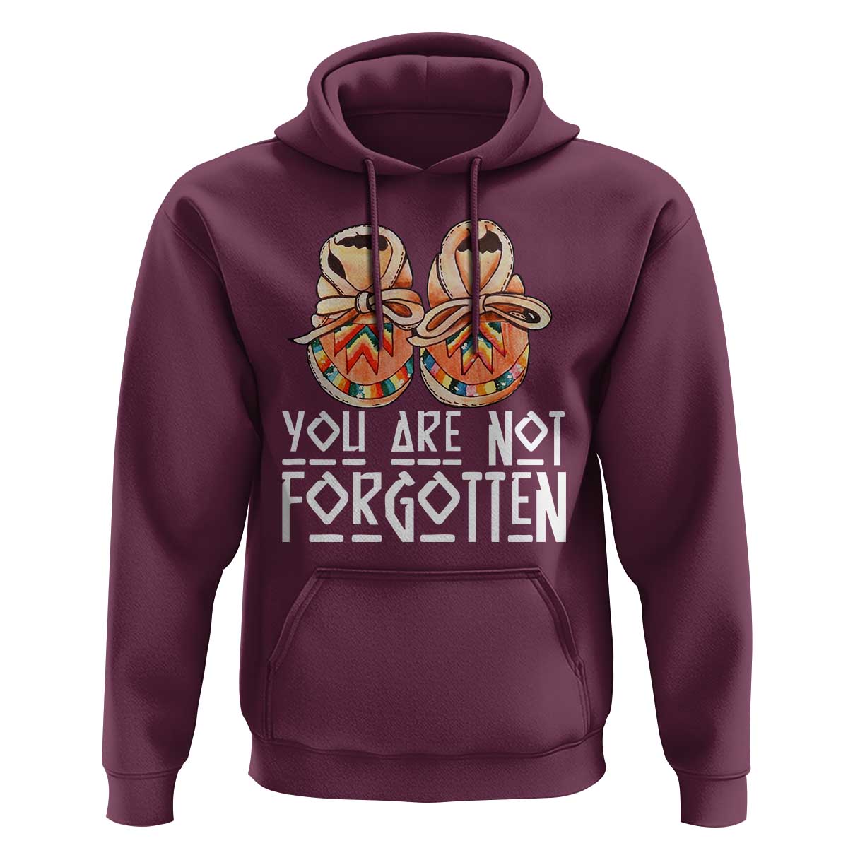 Orange Shirt Day Memorial Moccasins Hoodie You Are Not Forgotten Indigenous Remembrance for Stolen Children - Wonder Print Shop