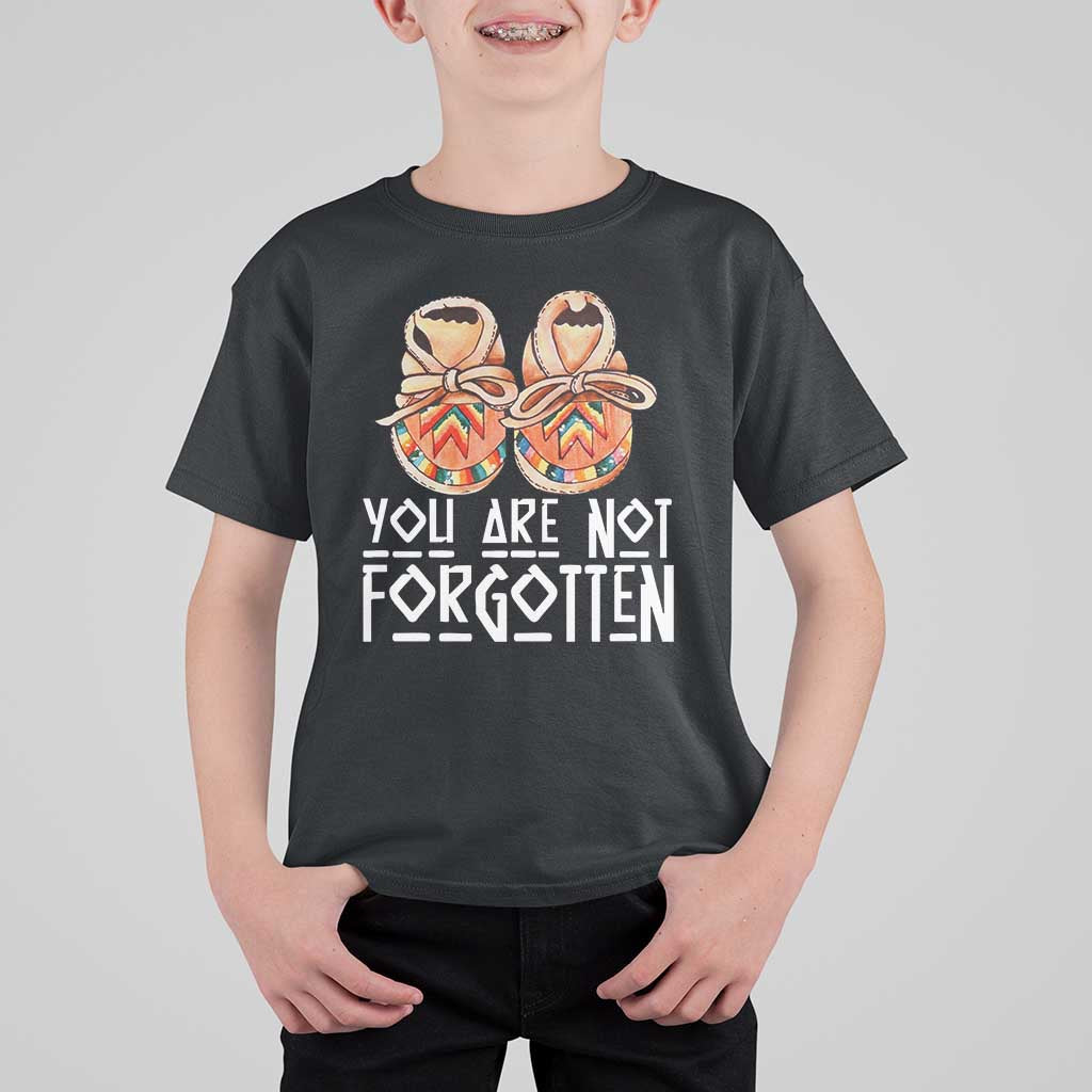 Orange Shirt Day Memorial Moccasins T Shirt For Kid You Are Not Forgotten Indigenous Remembrance for Stolen Children - Wonder Print Shop