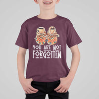 Orange Shirt Day Memorial Moccasins T Shirt For Kid You Are Not Forgotten Indigenous Remembrance for Stolen Children - Wonder Print Shop