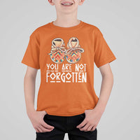 Orange Shirt Day Memorial Moccasins T Shirt For Kid You Are Not Forgotten Indigenous Remembrance for Stolen Children - Wonder Print Shop
