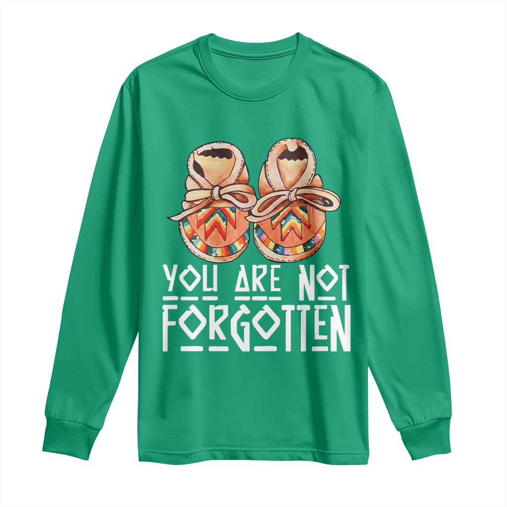 Orange Shirt Day Memorial Moccasins Long Sleeve Shirt You Are Not Forgotten Indigenous Remembrance for Stolen Children - Wonder Print Shop