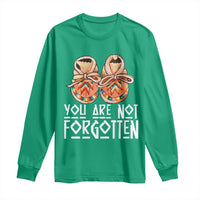 Orange Shirt Day Memorial Moccasins Long Sleeve Shirt You Are Not Forgotten Indigenous Remembrance for Stolen Children - Wonder Print Shop