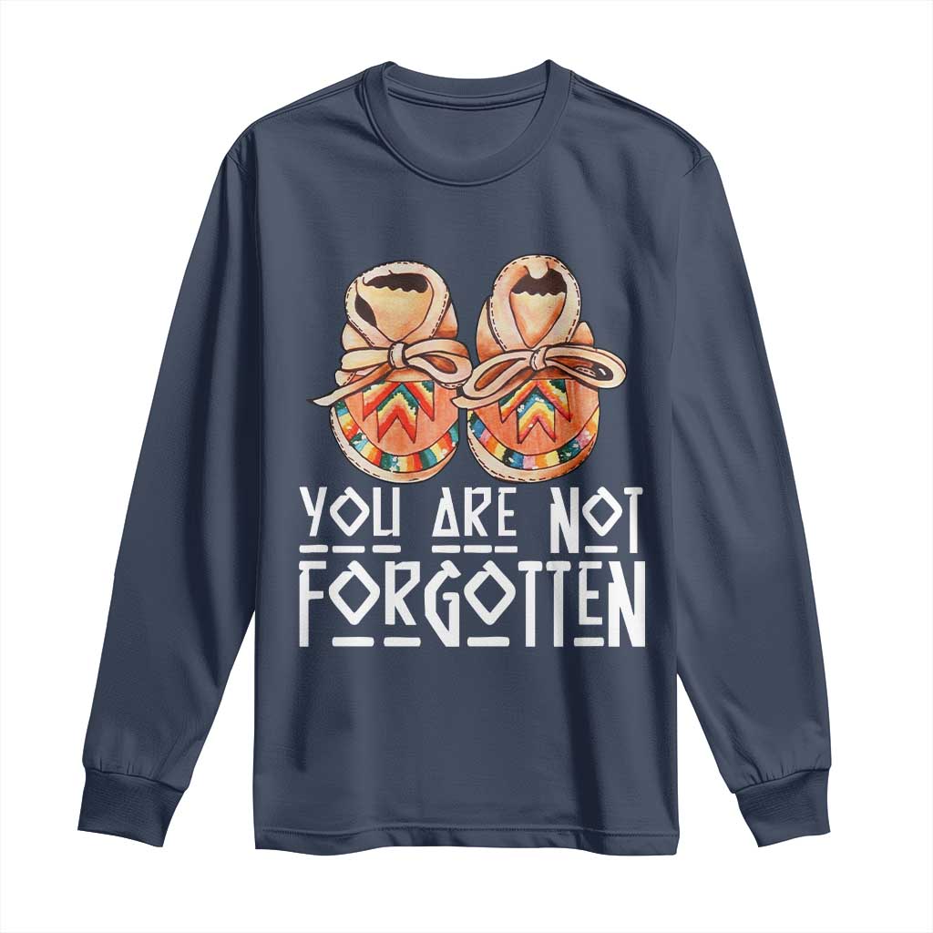 Orange Shirt Day Memorial Moccasins Long Sleeve Shirt You Are Not Forgotten Indigenous Remembrance for Stolen Children - Wonder Print Shop