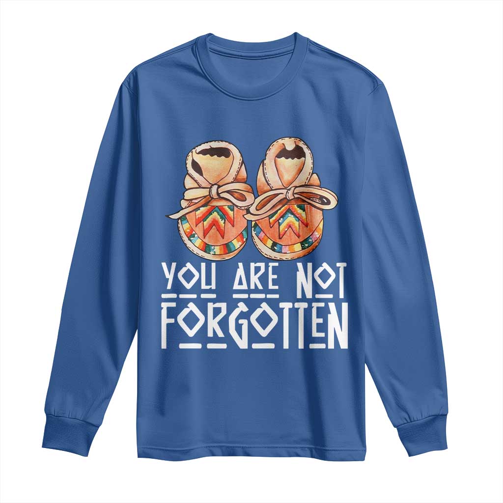 Orange Shirt Day Memorial Moccasins Long Sleeve Shirt You Are Not Forgotten Indigenous Remembrance for Stolen Children - Wonder Print Shop