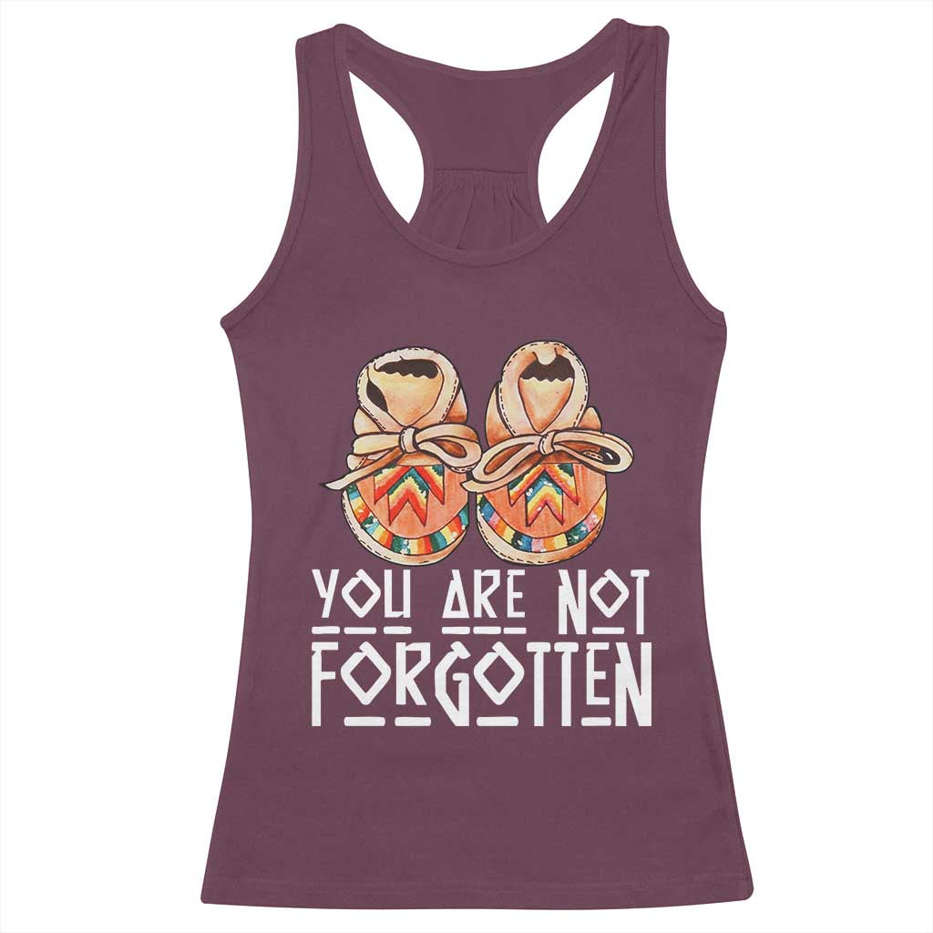 Orange Shirt Day Memorial Moccasins Racerback Tank Top You Are Not Forgotten Indigenous Remembrance for Stolen Children - Wonder Print Shop