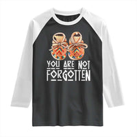 Orange Shirt Day Memorial Moccasins Raglan Shirt You Are Not Forgotten Indigenous Remembrance for Stolen Children - Wonder Print Shop