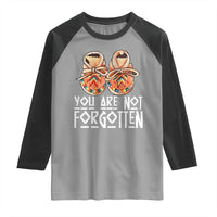 Orange Shirt Day Memorial Moccasins Raglan Shirt You Are Not Forgotten Indigenous Remembrance for Stolen Children - Wonder Print Shop