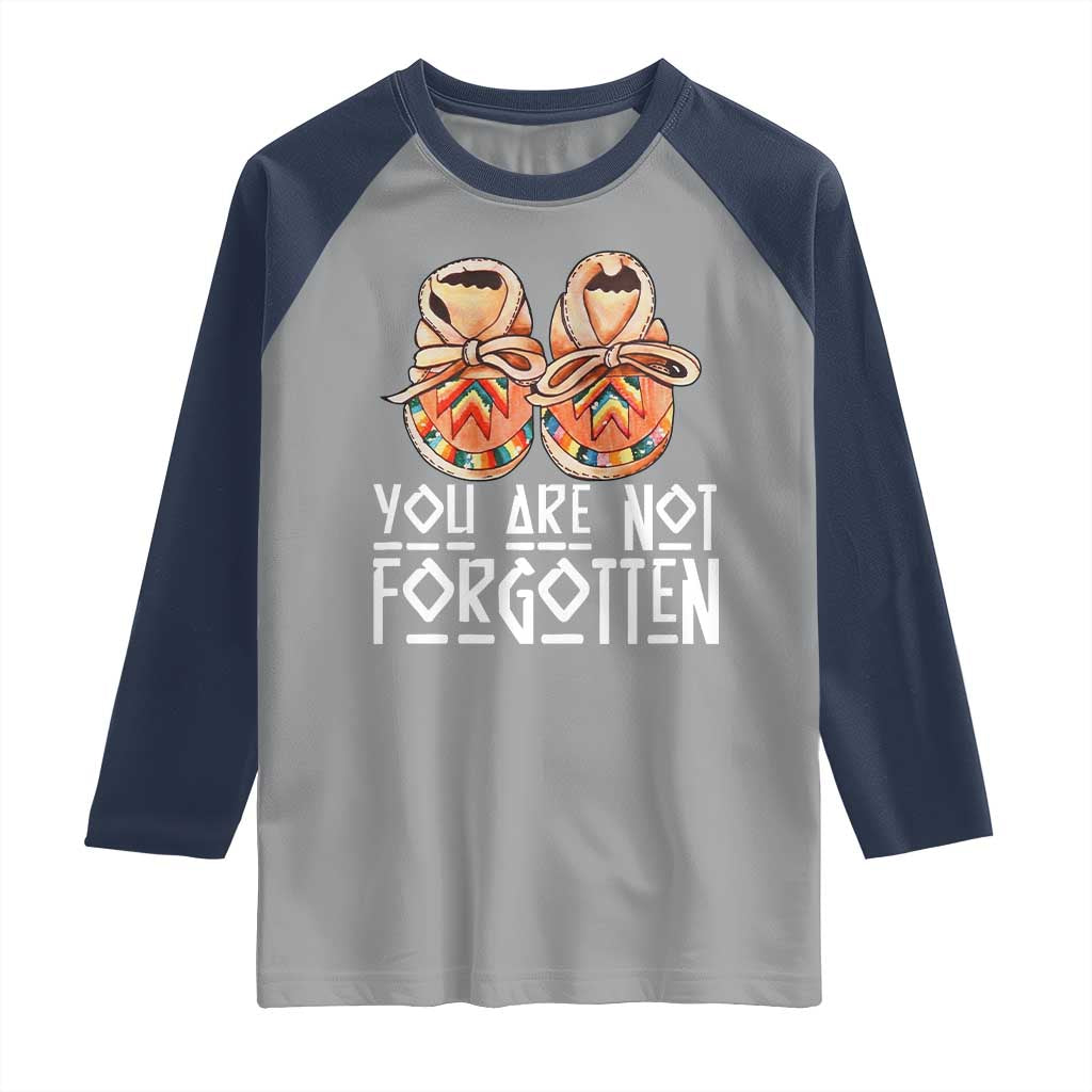 Orange Shirt Day Memorial Moccasins Raglan Shirt You Are Not Forgotten Indigenous Remembrance for Stolen Children - Wonder Print Shop