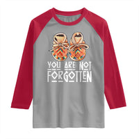 Orange Shirt Day Memorial Moccasins Raglan Shirt You Are Not Forgotten Indigenous Remembrance for Stolen Children - Wonder Print Shop