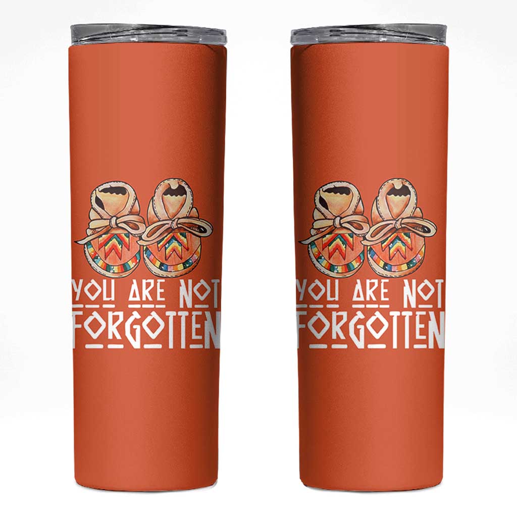 Orange Shirt Day Memorial Moccasins Skinny Tumbler You Are Not Forgotten Indigenous Remembrance for Stolen Children - Wonder Print Shop