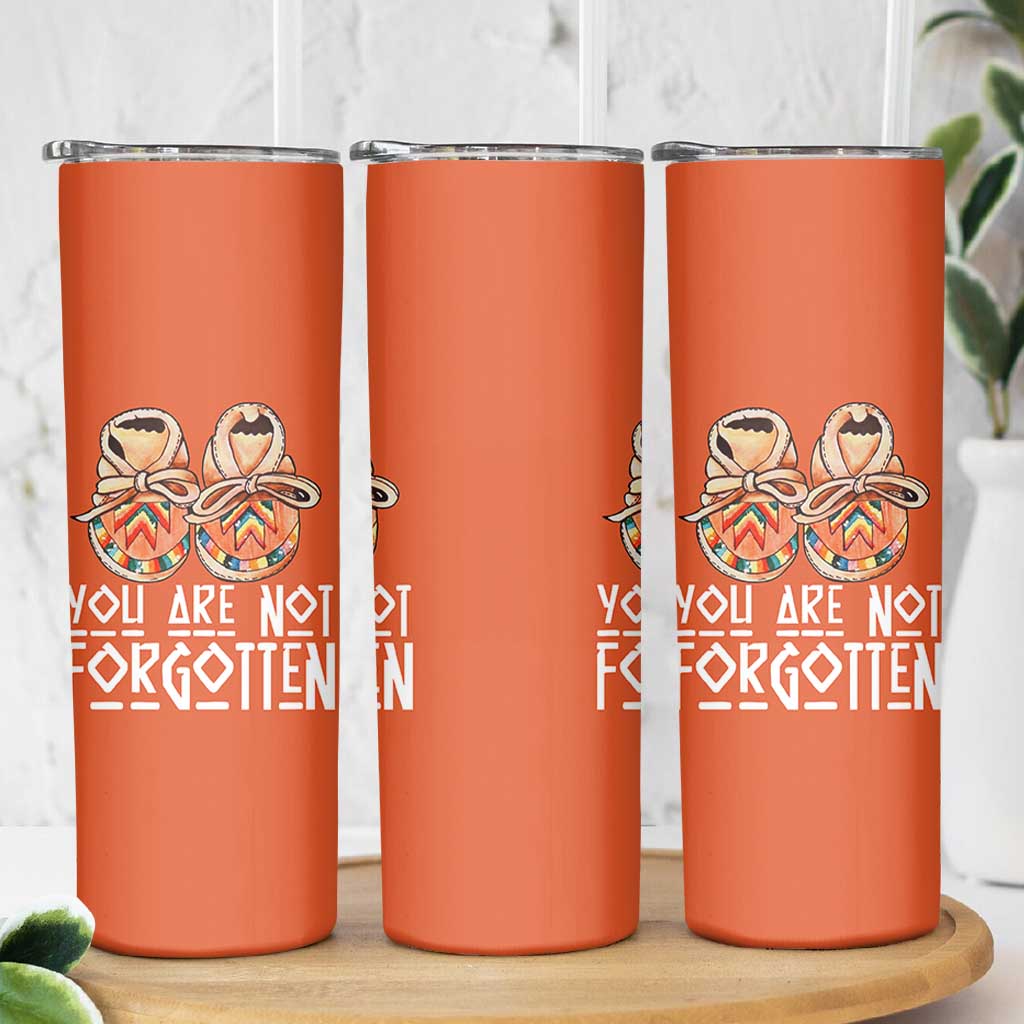 Orange Shirt Day Memorial Moccasins Skinny Tumbler You Are Not Forgotten Indigenous Remembrance for Stolen Children - Wonder Print Shop