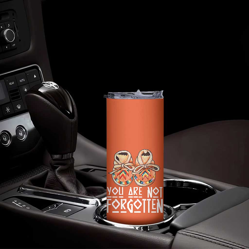 Orange Shirt Day Memorial Moccasins Skinny Tumbler You Are Not Forgotten Indigenous Remembrance for Stolen Children - Wonder Print Shop