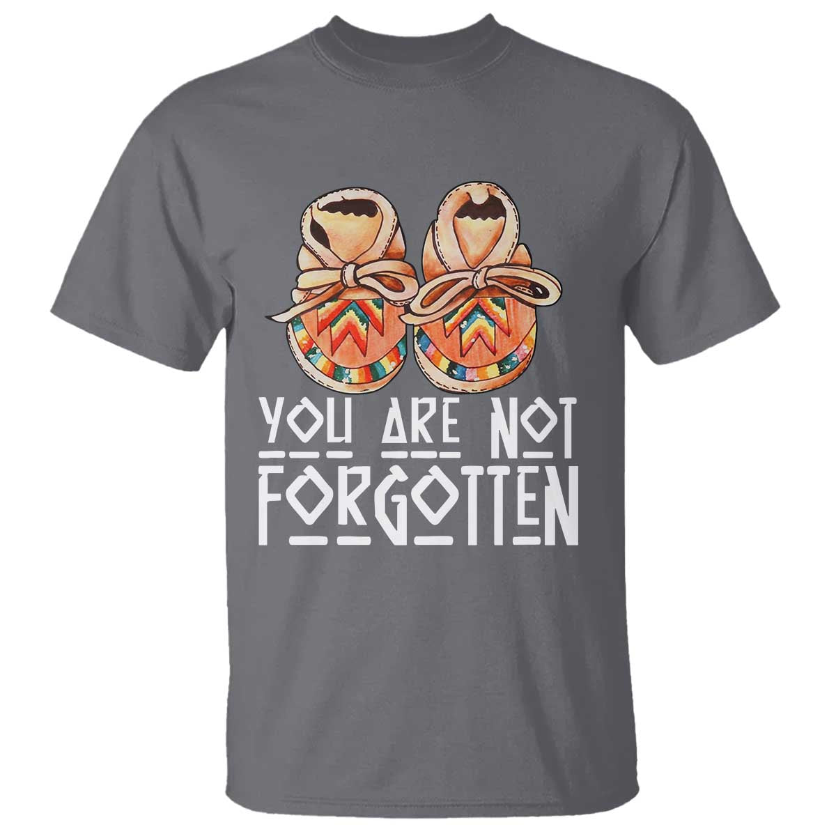 Orange Shirt Day Memorial Moccasins T Shirt You Are Not Forgotten Indigenous Remembrance for Stolen Children - Wonder Print Shop