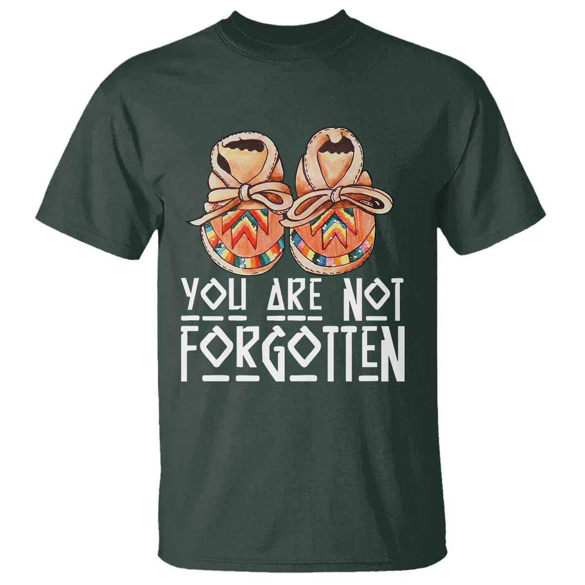 Orange Shirt Day Memorial Moccasins T Shirt You Are Not Forgotten Indigenous Remembrance for Stolen Children - Wonder Print Shop