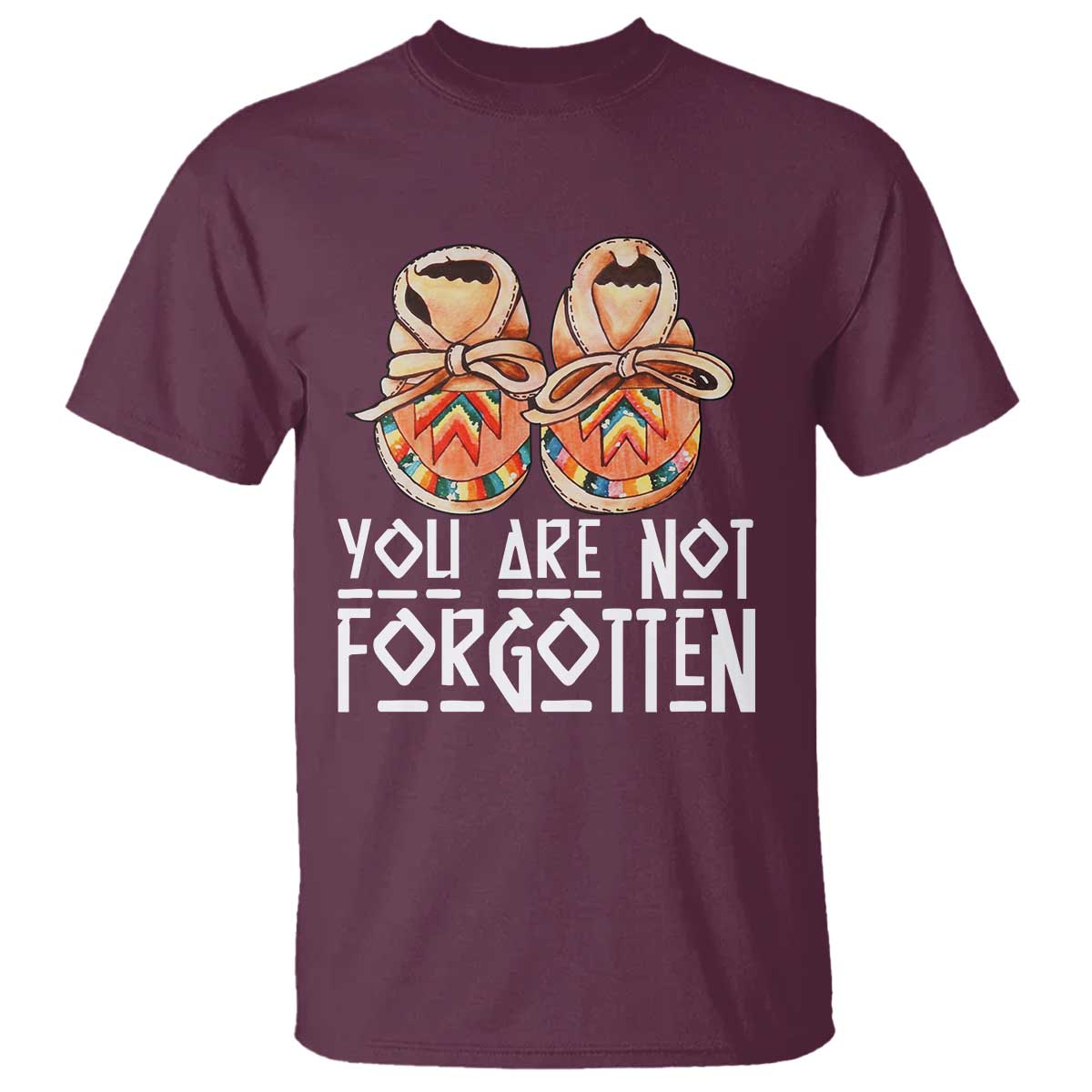 Orange Shirt Day Memorial Moccasins T Shirt You Are Not Forgotten Indigenous Remembrance for Stolen Children - Wonder Print Shop