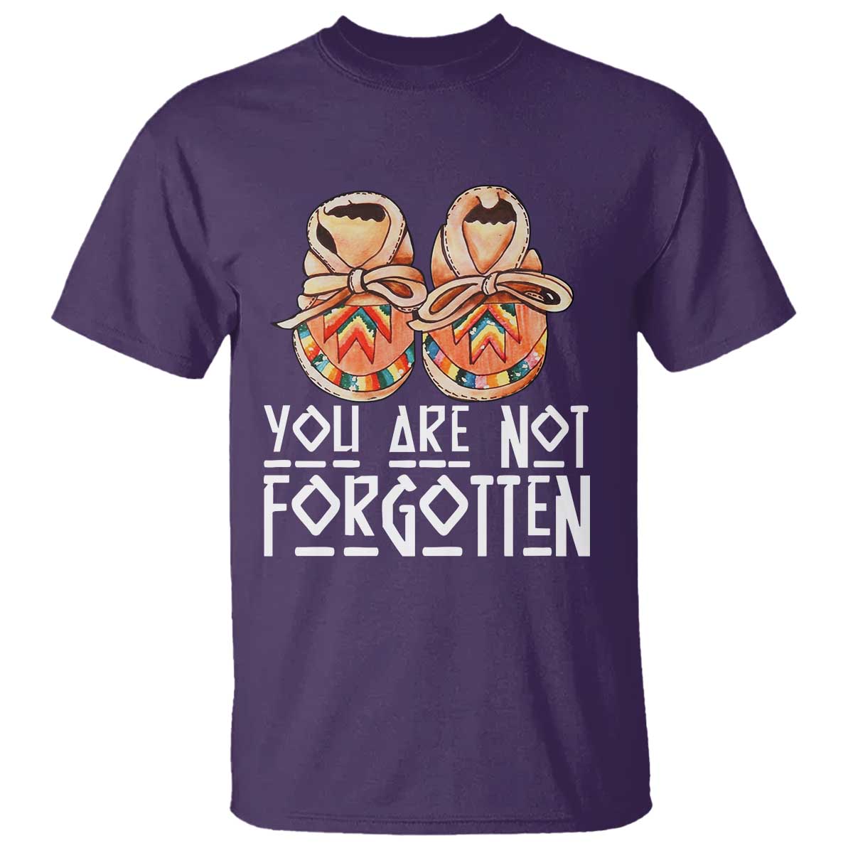 Orange Shirt Day Memorial Moccasins T Shirt You Are Not Forgotten Indigenous Remembrance for Stolen Children - Wonder Print Shop