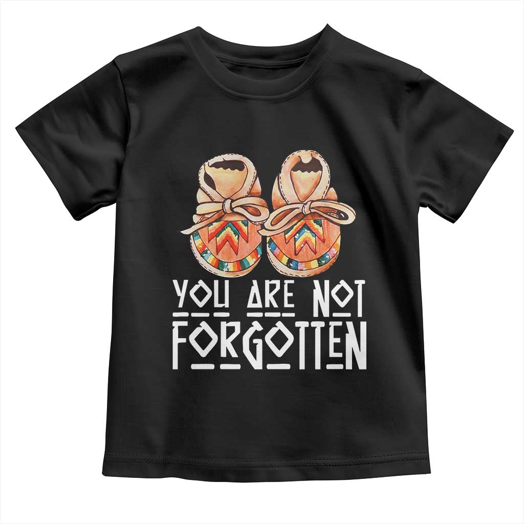 Orange Shirt Day Memorial Moccasins Toddler T Shirt You Are Not Forgotten Indigenous Remembrance for Stolen Children - Wonder Print Shop