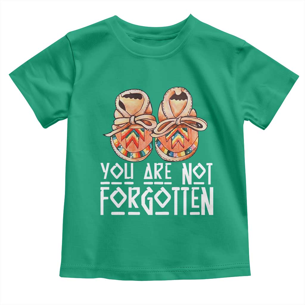 Orange Shirt Day Memorial Moccasins Toddler T Shirt You Are Not Forgotten Indigenous Remembrance for Stolen Children - Wonder Print Shop