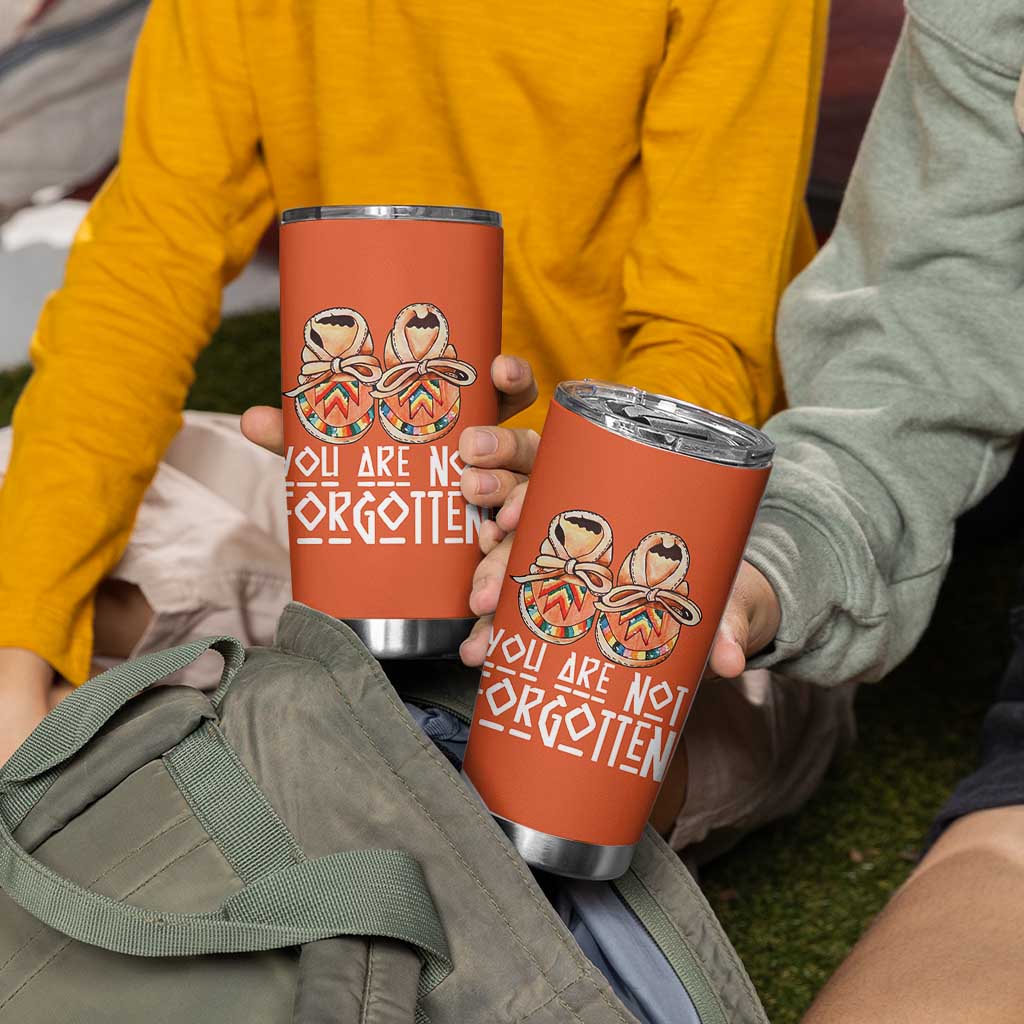 Orange Shirt Day Memorial Moccasins Tumbler Cup You Are Not Forgotten Indigenous Remembrance for Stolen Children - Wonder Print Shop