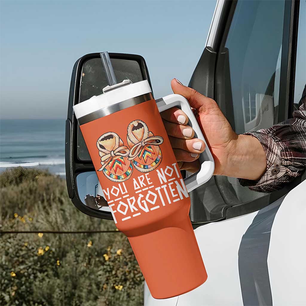 Orange Shirt Day Memorial Moccasins Tumbler With Handle You Are Not Forgotten Indigenous Remembrance for Stolen Children - Wonder Print Shop