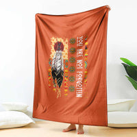 Orange Shirt Day Feather Flag Throw Blanket You Are Not Forgotten Indigenous Tribute - Wonder Print Shop