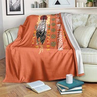 Orange Shirt Day Feather Flag Throw Blanket You Are Not Forgotten Indigenous Tribute - Wonder Print Shop