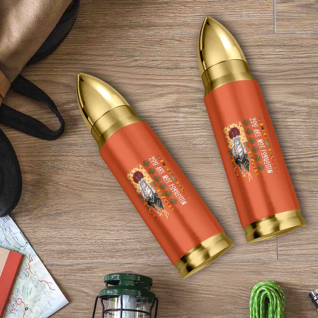 Orange Shirt Day Feather Flag Bullet Tumbler You Are Not Forgotten Indigenous Tribute - Wonder Print Shop