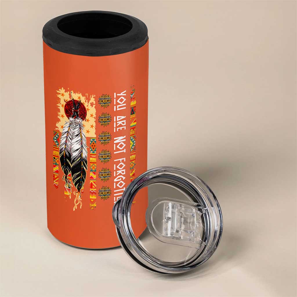 Orange Shirt Day Feather Flag 4 in 1 Can Cooler Tumbler You Are Not Forgotten Indigenous Tribute - Wonder Print Shop
