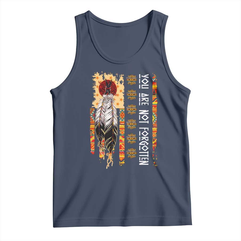 Orange Shirt Day Feather Flag Tank Top You Are Not Forgotten Indigenous Tribute - Wonder Print Shop