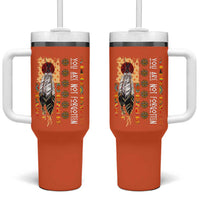Orange Shirt Day Feather Flag Tumbler With Handle You Are Not Forgotten Indigenous Tribute - Wonder Print Shop